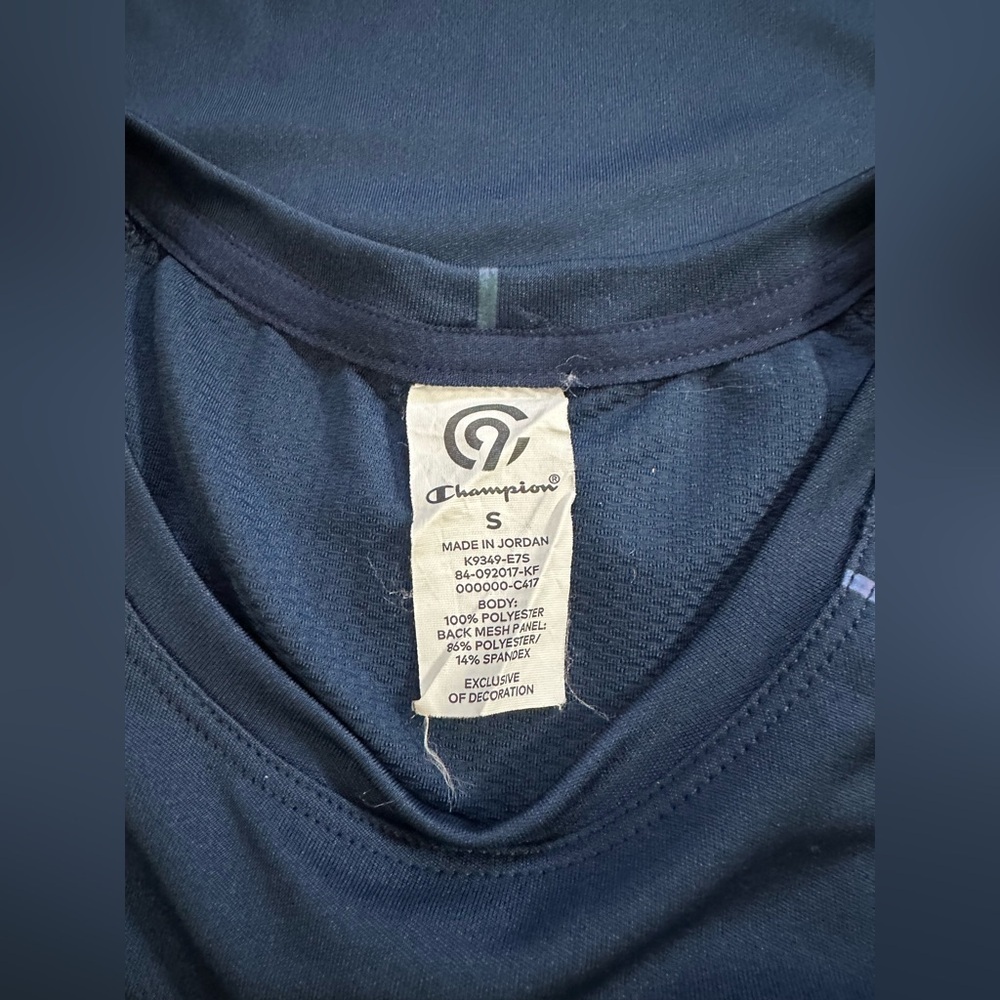 Women’s Champion C9 navy blue running top with thumb holes. Size small. - Picture 5 of 5